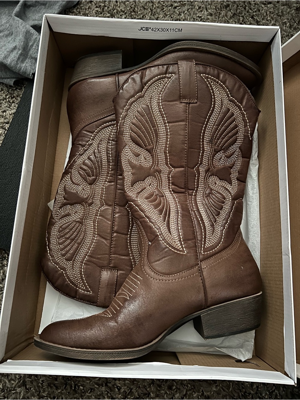Coconuts by Matisse Brown Embroidered Western Mid-Calf Boots